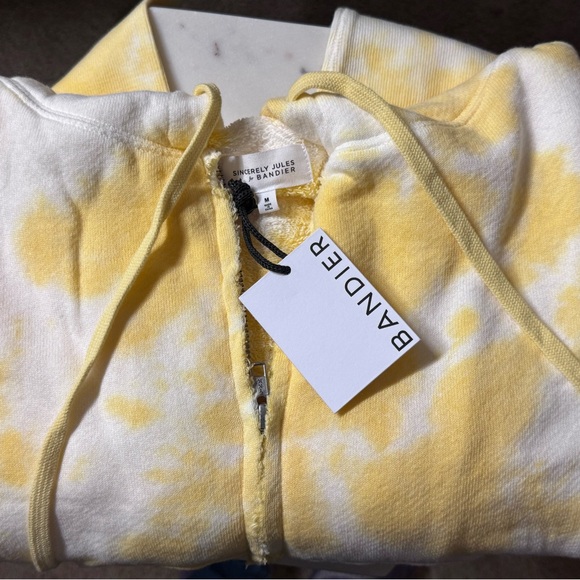 Bandier Tops - Bandier Yellow and White Tie-Dye Hoodie